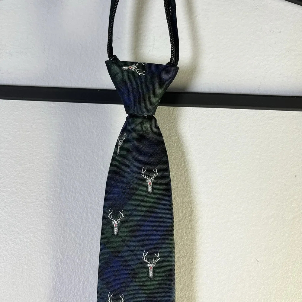 Class Club Gold Label Boys Lot 2 Neck Ties Holidays WinterFamily Photos Reindeer